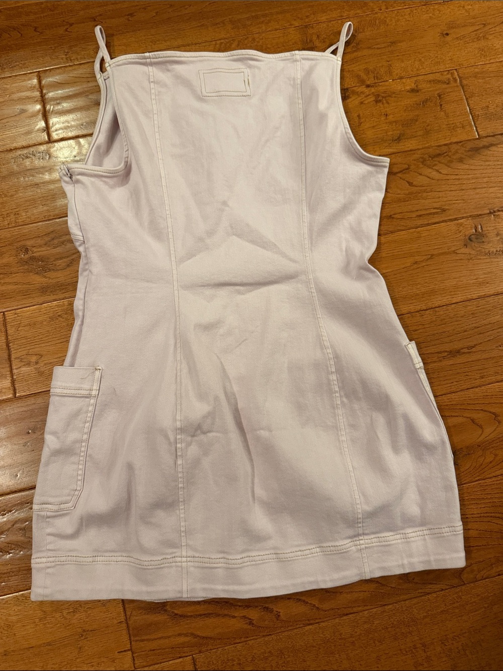 Maeve Light Pink Button-Down Mini Dress with Patch Pockets - Picture 4 of 4